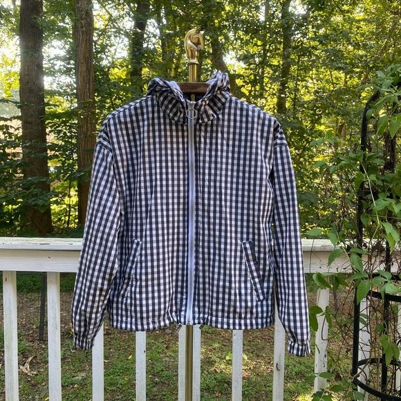 Forever 21 Jackets & Blazers - Forever 21 Black White Gingham Rain Jacket Windbreaker